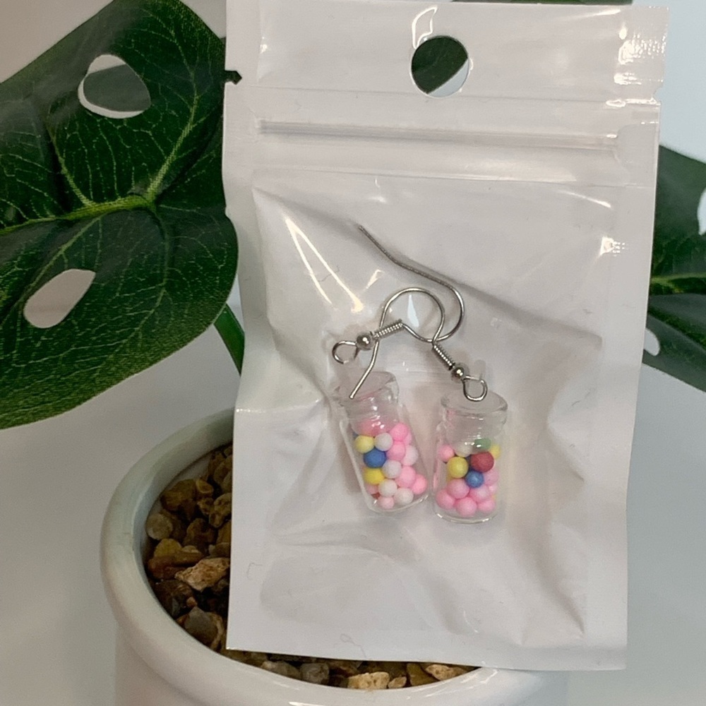 Gumball Bottle Drop Earrings